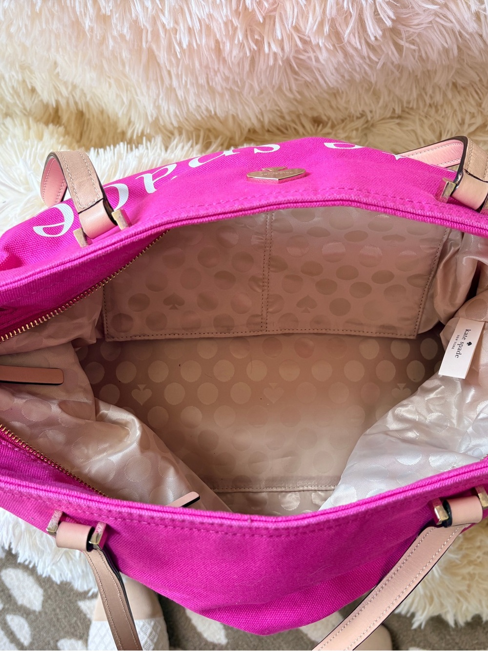 Kate Spade Dipped Canvas Tote in Pink/Red - Picture 5 of 6